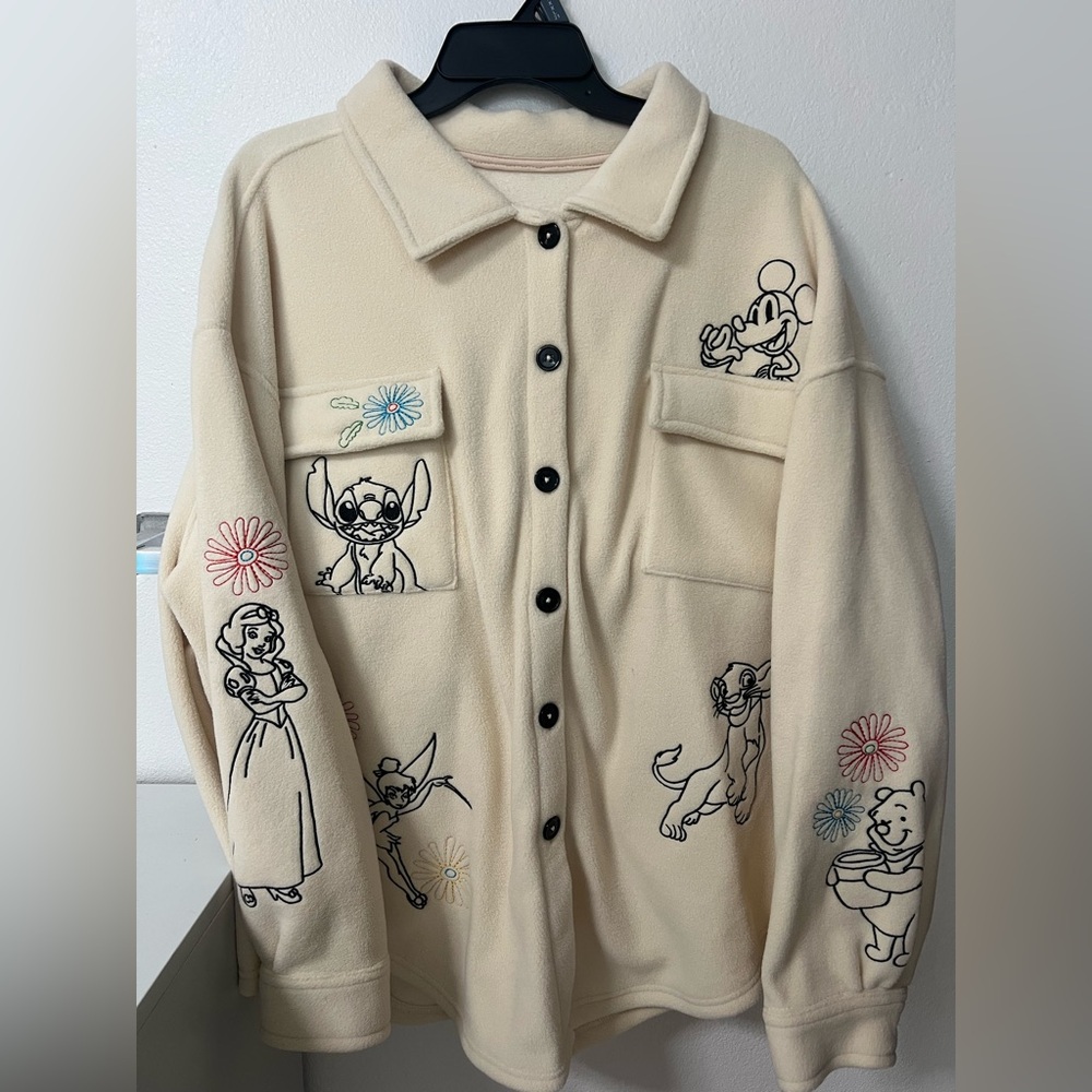 Disney Juniors’ 100 Years Celebration Embroidered Shacket Size XXXL